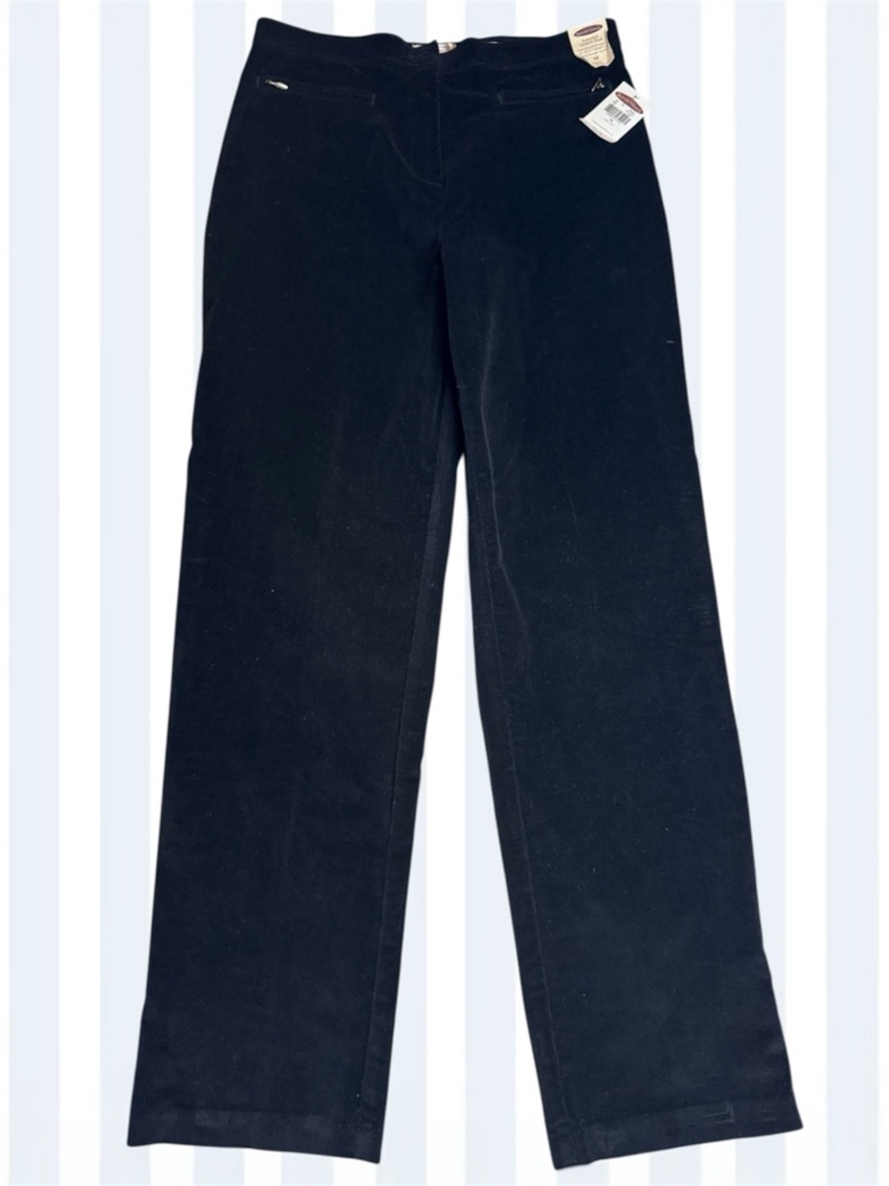 NWT Black Velour Straight-Leg Pants sz 10